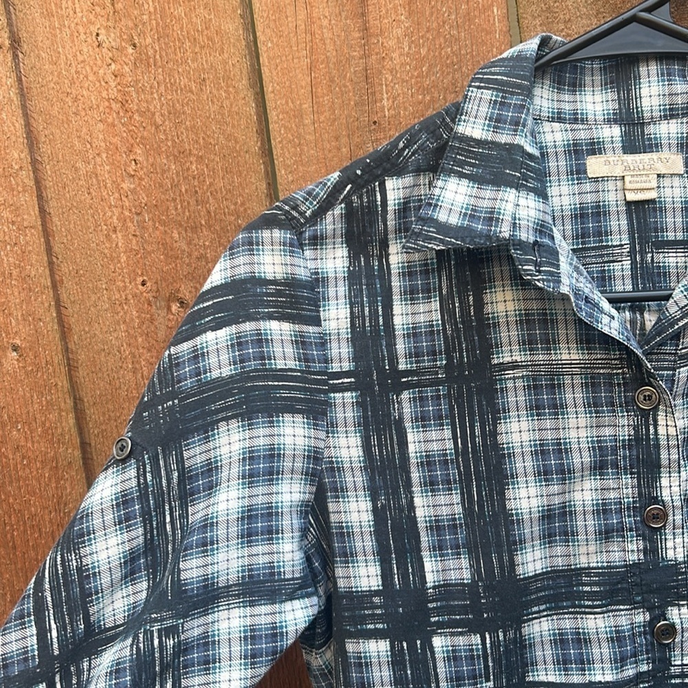 Burberry Brit Plaid Blue White Tunic Size XS - Picture 13 of 16